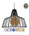 GLOBOSTAR® TERE 01165 Vintage Κρεμαστό Φωτιστικό Οροφής με Ντουί 1 x E27 AC 220-240V IP20 - Μαύρο - Μ30 x Π30 x Υ25cm